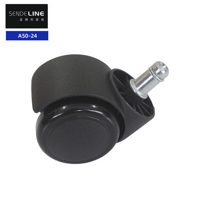 قیمت مناسب 50 کيلوگرم بارگيري سياه آسان مونتاژ نايلون صندلي اداري چرخ چرخ دار با قطر 2 اينچ آنلاین